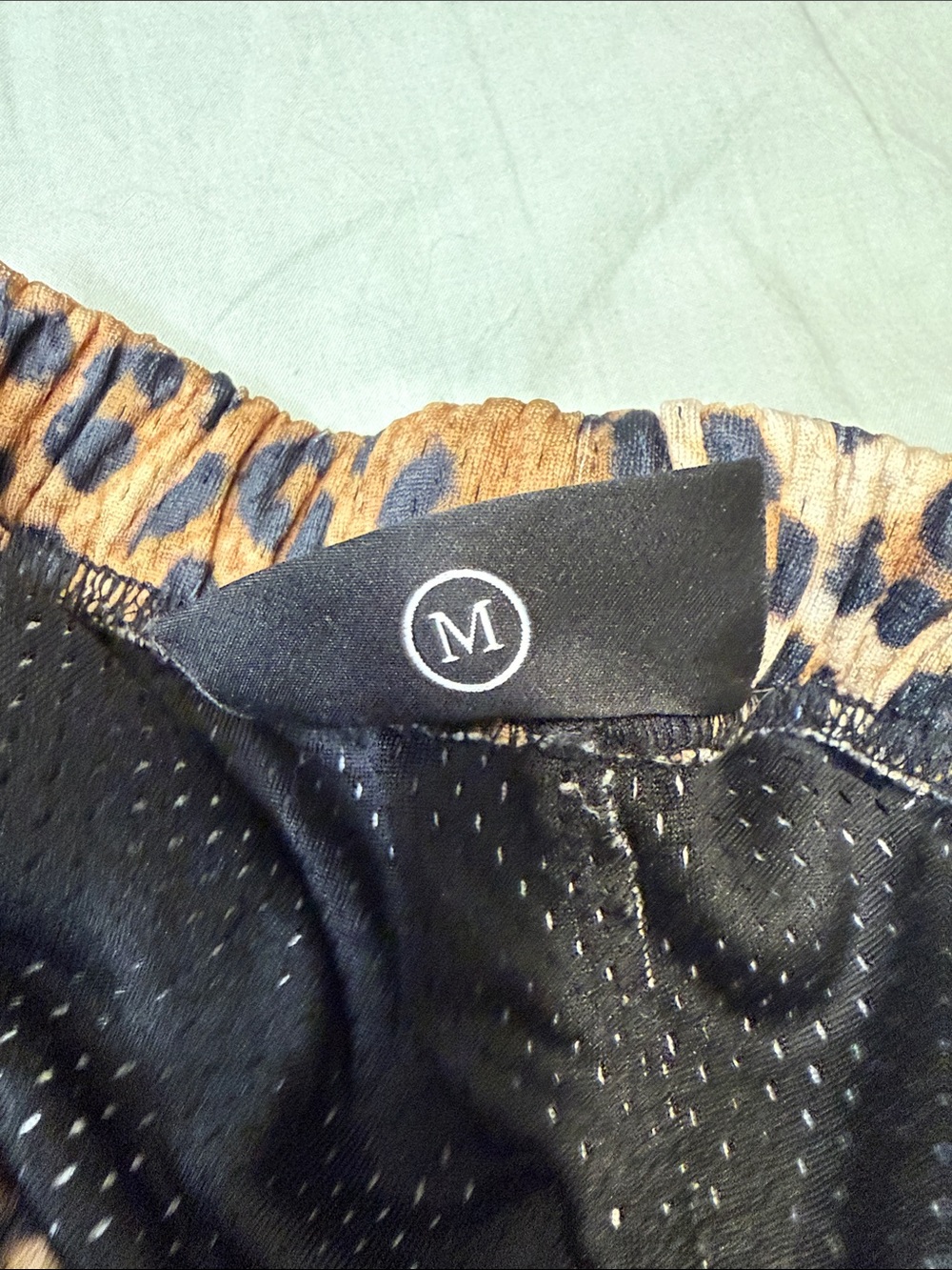 Civil Regime Leopard Print Drawstring Shorts with White Logo - Picture 4 of 5